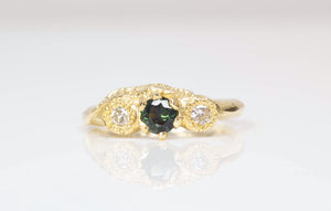 Artemis Ring - 9ct Yellow Gold with Sapphire and Diamonds