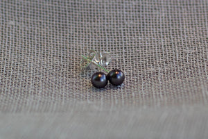 Pearl Studs - Black - 4-4.5mm