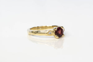 Mira Ring - 9ct Yellow Gold with Red Garnet
