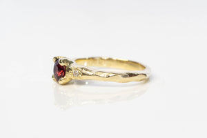 Mira Ring - 9ct Yellow Gold with Red Garnet