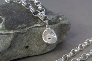 Waterdrop Charm Bracelet with Sapphire - Sterling Silver
