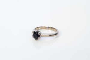 Vesta Ring - 18ct White Gold with Black Spinel