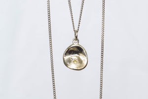Water Drop Pendant - White Gold with Yellow Sapphire