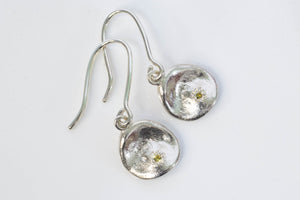 Water Drop Earrings - White Gold with Yellow Sapphires