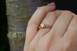 Vesta Ring - 14ct Yellow Gold with White Recycled Diamond