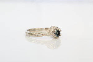 Cybele Ring - 14ct White Gold with Teal Sapphire