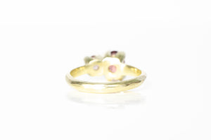 Duo Ring - 14ct Yellow Gold with Pink Garnets