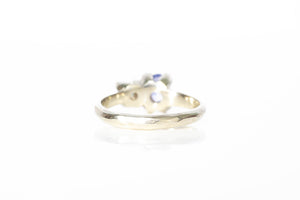 Duo Ring - 14ct White Gold with Ceylon Sapphire and Diamond
