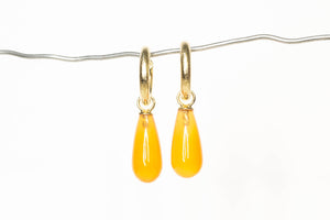 Endora Hoops - Yellow Gold with Carnelian