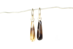 Endora Hoops - Sterling Silver with Agate