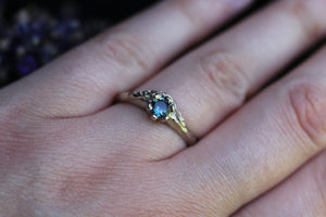 Cybele Ring - 14ct White Gold with Teal Sapphire