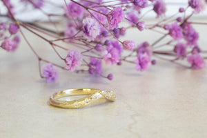 Rhea Fitted Band with Diamonds  - Yellow Gold