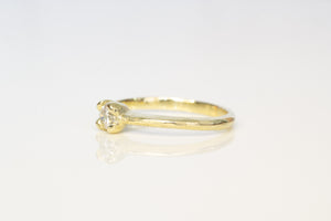 Droplet Ring - 14ct Yellow Gold with White Recycled Diamond