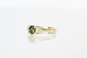 Mira Ring - 14ct Yellow Gold with 0.69ct Green Sapphire