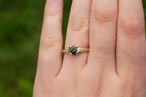 Mira Ring - 14ct Yellow Gold with 0.69ct Green Sapphire