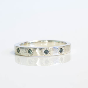 Eternity Band - White Gold with Green-Blue Sapphires