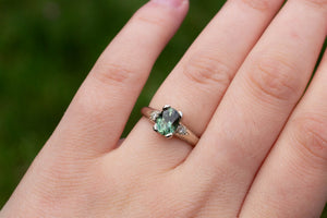 Eos Ring - 14ct White Gold with Green Sapphire