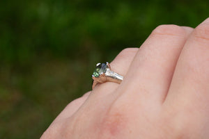 Eos Ring - 14ct White Gold with Green Sapphire