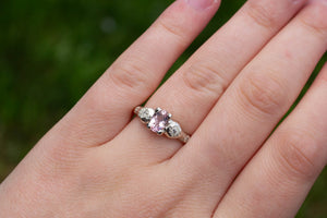 Thalia Ring - 9ct White Gold with Pink Morganite