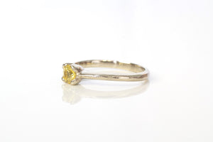 Droplet Ring - 14ct White Gold with Yellow Sapphire