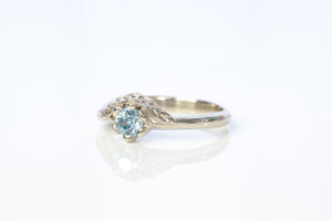 Cybele Ring - 14ct White Gold with Light Blue Zircon