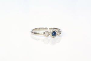 Aura Ring - 14ct White Gold with Teal Sapphire & Diamonds