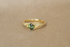 Damo Ring - 18ct Yellow Gold with Green 1ct Sapphire