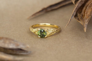 Damo Ring - 18ct Yellow Gold with 1ct Green Sapphire