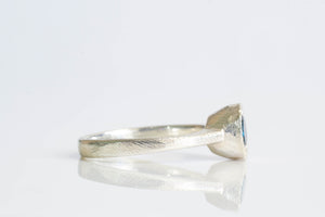 Lota Ring - Sterling Silver with Dark Blue Topaz