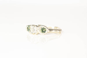 Hecate Ring - 9ct White Gold with Diamond and Sapphires