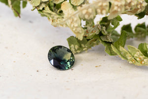7.5mm 1.52 carat Round-Cut Green Blue Sapphire