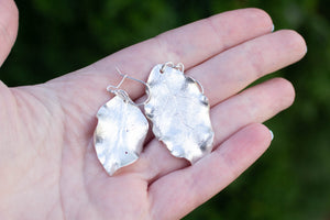 Mismatched Leaf Hook Earrings - Sterling Silver