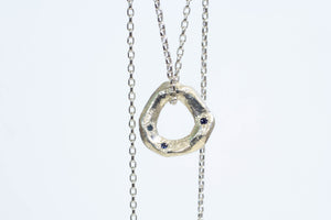 Circle Pendant - Large - White Gold