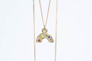 Kahukura Rainbow Pendant - Yellow Gold with Sapphires