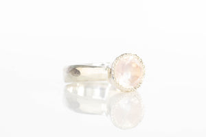 Eluo Ring - Sterling Silver with Rose Quartz
