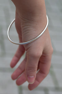 Carved Bangle - Sterling Silver