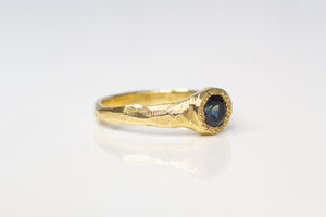 Spring Ring - 18ct Yellow Gold with Blue Sapphire