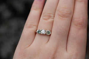 Hecate Ring - 9ct White Gold with Diamond and Sapphires