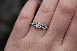 Hecate Ring - 9ct White Gold with Diamond and Sapphires