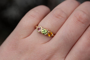 Hecate Ring - 9ct Yellow Gold with Peridot, Citrine and Tourmaline