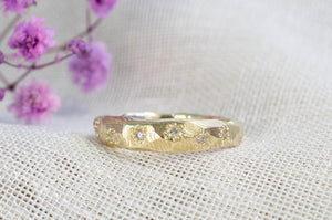 Hestia Ring - Gold with White Recycled Diamonds