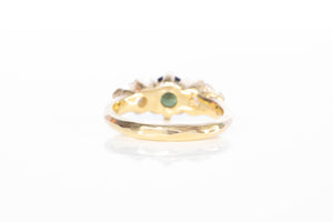 Athena Ring - 18ct Yellow Gold with Green Sapphire and Diamonds