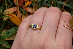 Spring Ring - 18ct Yellow Gold with Blue Sapphire