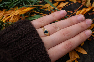 Spring Ring - 18ct Yellow Gold with Blue Sapphire