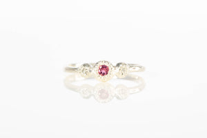 Aura Ring - Sterling Silver with Pink Tourmaline and Diamonds