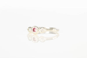 Aura Ring - Sterling Silver with Pink Tourmaline and Diamonds