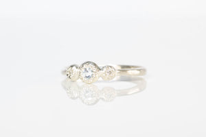 Aura Ring - Sterling Silver with Aquamarine and Diamonds