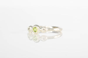 Aura Ring - Sterling Silver with Peridot and Diamonds