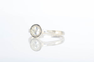 Pelagus Ring - Sterling Silver with White Zircon