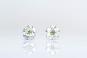 Flower Studs - Sterling Silver with Gemstones